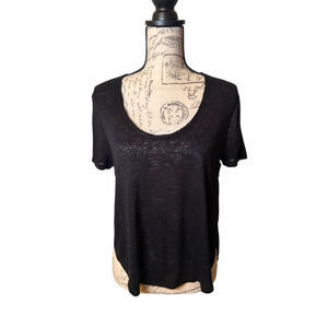Melrose and Market Small Sheer Scoop Neck Short Sleeve Shirt